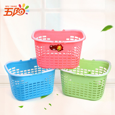 908提籃塑料超市購(gòu)物籃 商場(chǎng)便利店購(gòu)物手提籃 家用買(mǎi)菜籃子