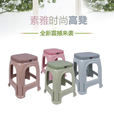 【734】時(shí)尚家居特厚塑料凳 家居日用板凳 抗摔耐用高方凳廠家