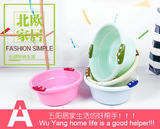 北歐風(fēng)格家用塑料加厚加深洗臉盆 寶寶嬰兒洗手盆禮品盆雙耳盆